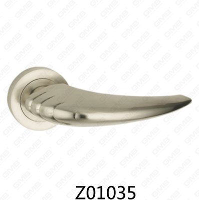 Asa de puerta con roseta de aluminio de aleación de zinc Zamak con roseta redonda (Z01035)