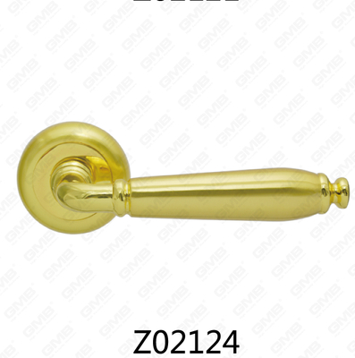 Manija de puerta de roseta de aluminio de aleación de zinc Zamak con roseta redonda (Z02124)