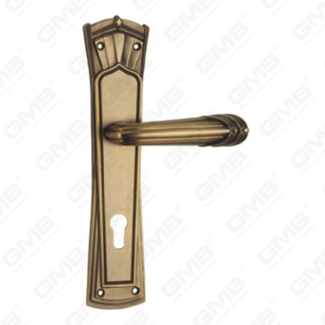 Tirador de la manija de la puerta Herrajes para puertas de madera Manija de la cerradura Manija de la puerta en la placa para la cerradura de embutir por aleación de zinc o manija de la placa de la puerta de acero (ZL928-Z96-DYB)