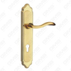 Manija de la puerta Tirador de la puerta de madera Manija de la cerradura de la manija de la puerta en la placa para la cerradura de embutir por aleación de zinc o manija de la placa de la puerta de acero (ZL91376-GSB y GPB)