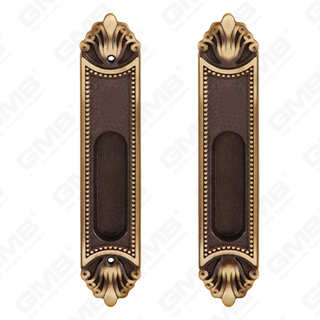 Manijas de latón Herrajes para puertas de madera Manija Manija de puerta de bloqueo en placa para cerradura de mortaja (B-YJ6601-CF)