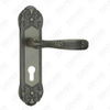 Tirador de la manija de la puerta Herrajes para puertas de madera Manija de la cerradura de la manija de la puerta en la placa para la cerradura de embutir de aleación de zinc o manija de la placa de la puerta de acero (CM598-C35-DAB)