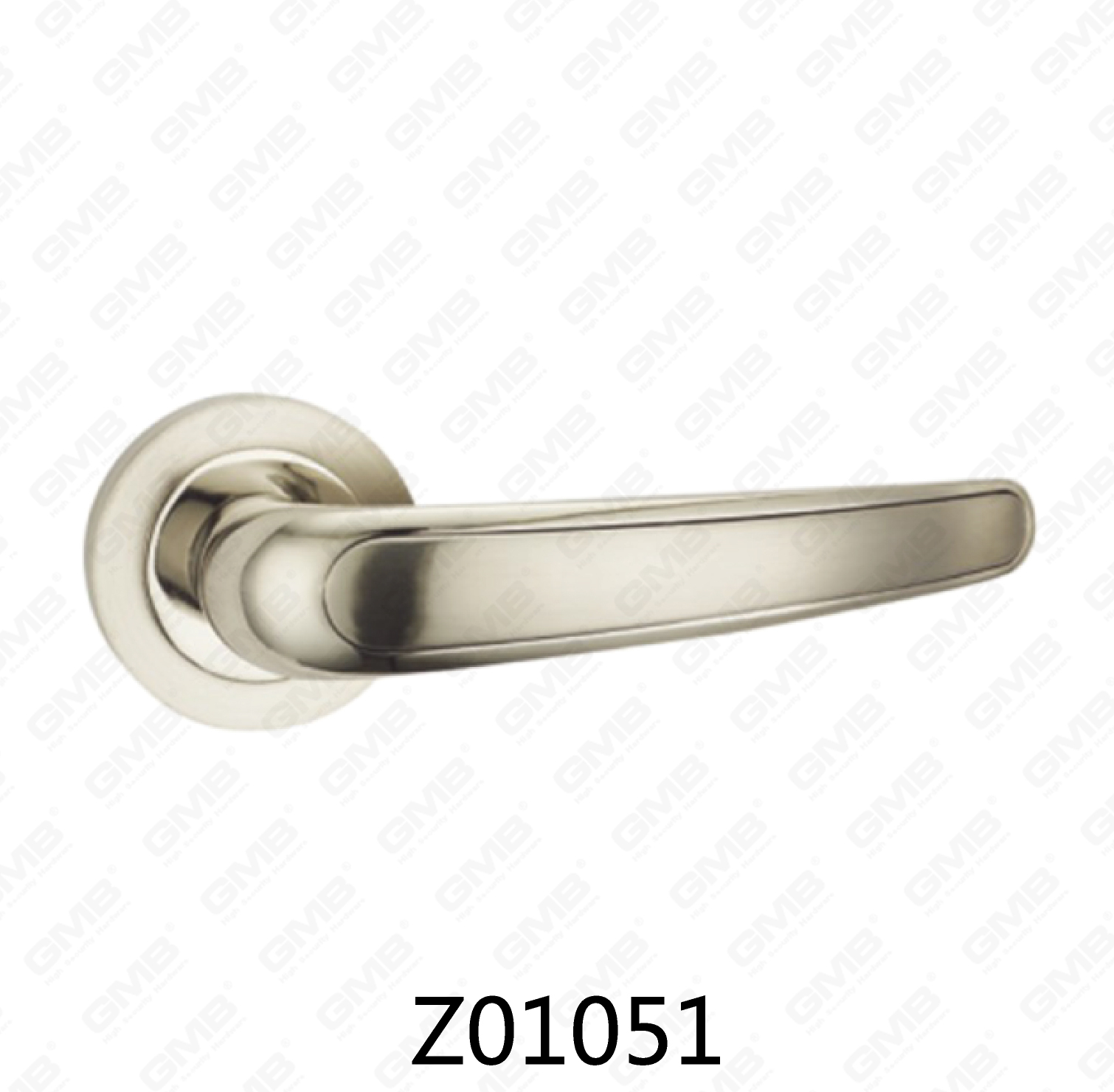 Manija de puerta de roseta de aluminio de aleación de zinc Zamak con roseta redonda (Z01051)