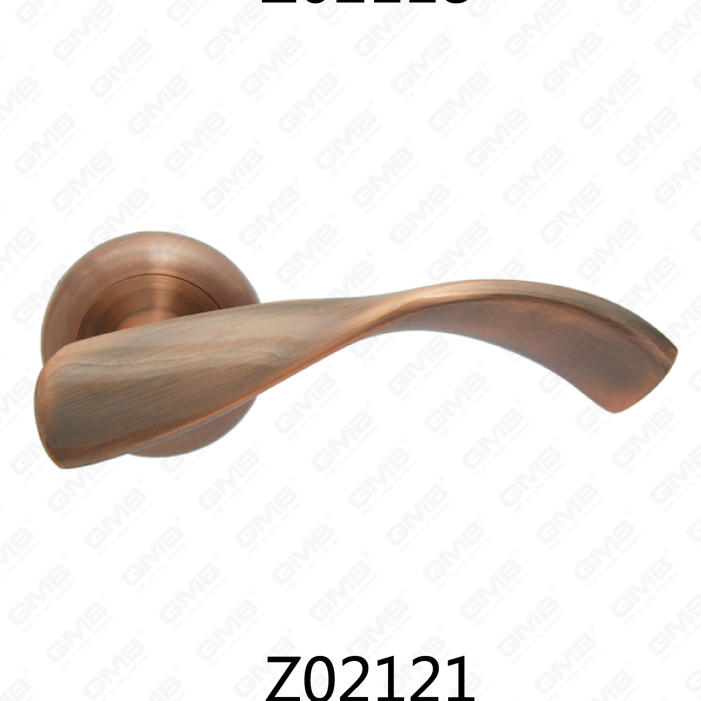 Manija de puerta de roseta de aluminio de aleación de zinc Zamak con roseta redonda (Z02121)
