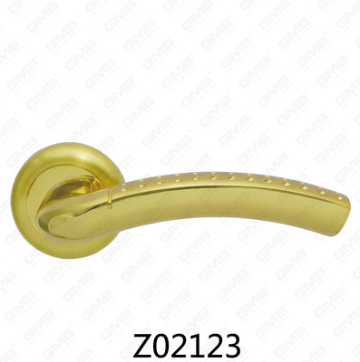Manija de puerta de roseta de aluminio de aleación de zinc Zamak con roseta redonda (Z02123)
