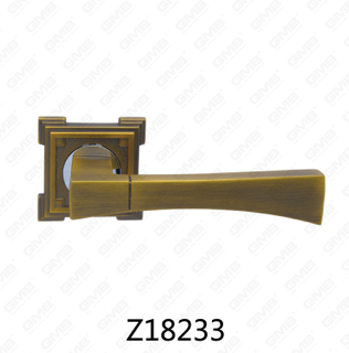 Manija de puerta de roseta de aluminio de aleación de zinc Zamak con roseta redonda (Z18233)