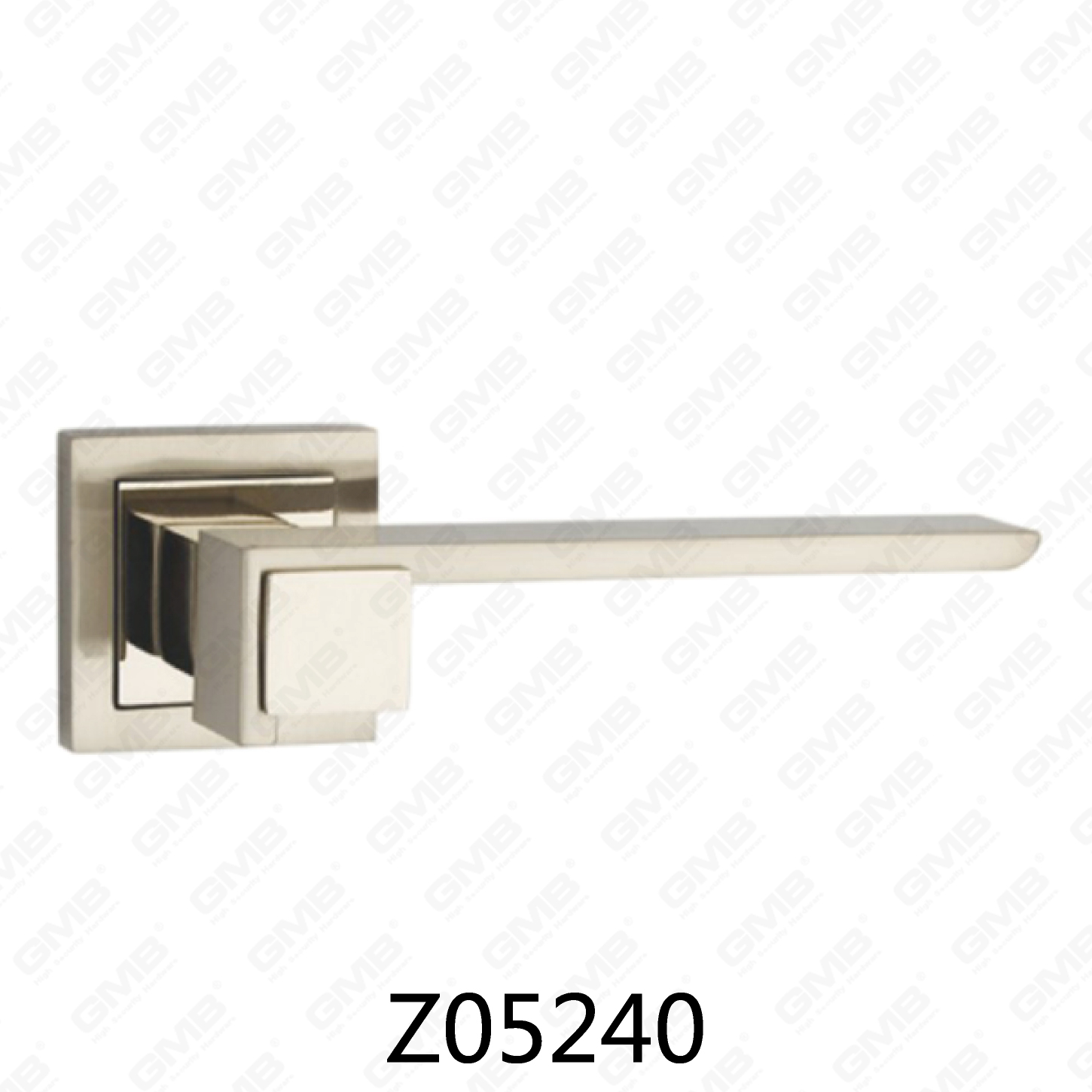 Manija de puerta de roseta de aluminio de aleación de zinc Zamak con roseta redonda (Z05240)