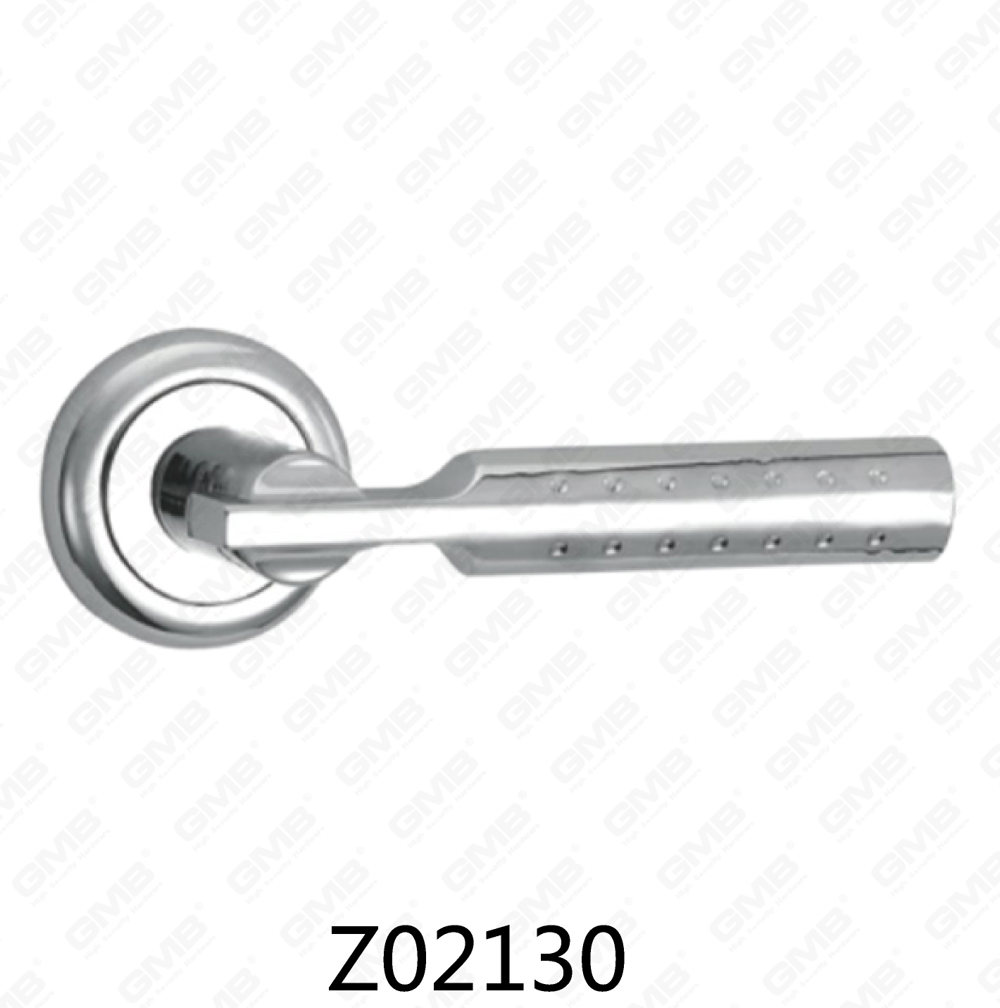 Rosetón de aluminio de aleación de zinc Zamak Manija de puerta con roseta redonda (Z02130)