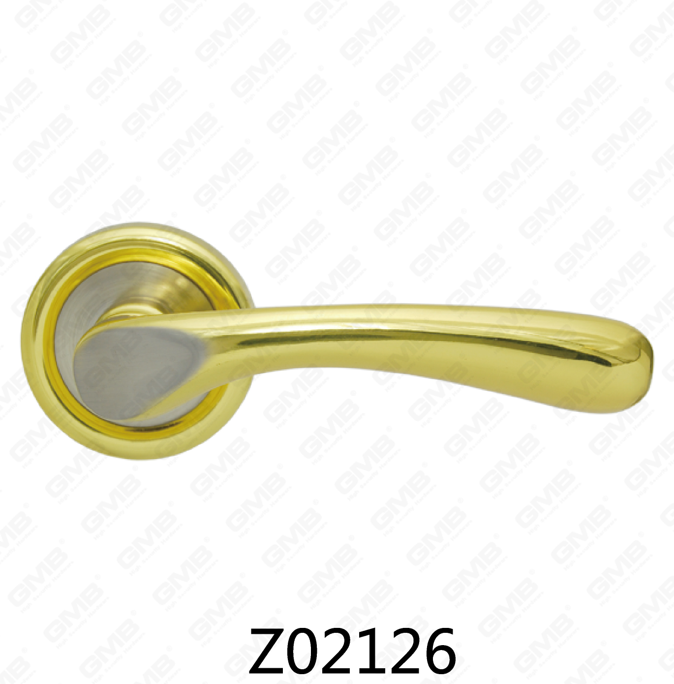 Asa de puerta de roseta de aluminio de aleación de zinc Zamak con roseta redonda (Z02126)