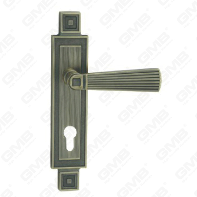 Manija de la puerta Tirador de la puerta de madera Manija de la cerradura Manija de la puerta en la placa para la cerradura de embutir por aleación de zinc o manija de la placa de la puerta de acero (ZM858B40-DAB)