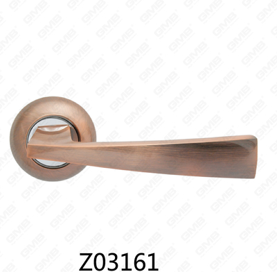 Manija de puerta de roseta de aluminio de aleación de zinc Zamak con roseta redonda (Z02161)