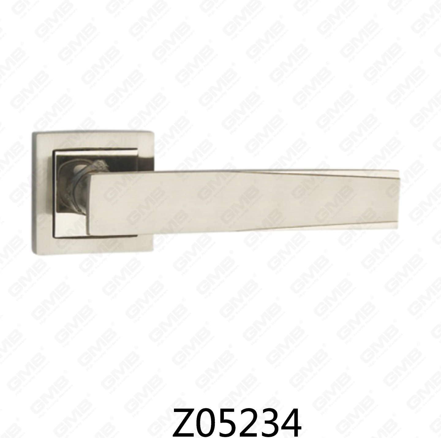 Manija de puerta de roseta de aluminio de aleación de zinc Zamak con roseta redonda (Z05234)