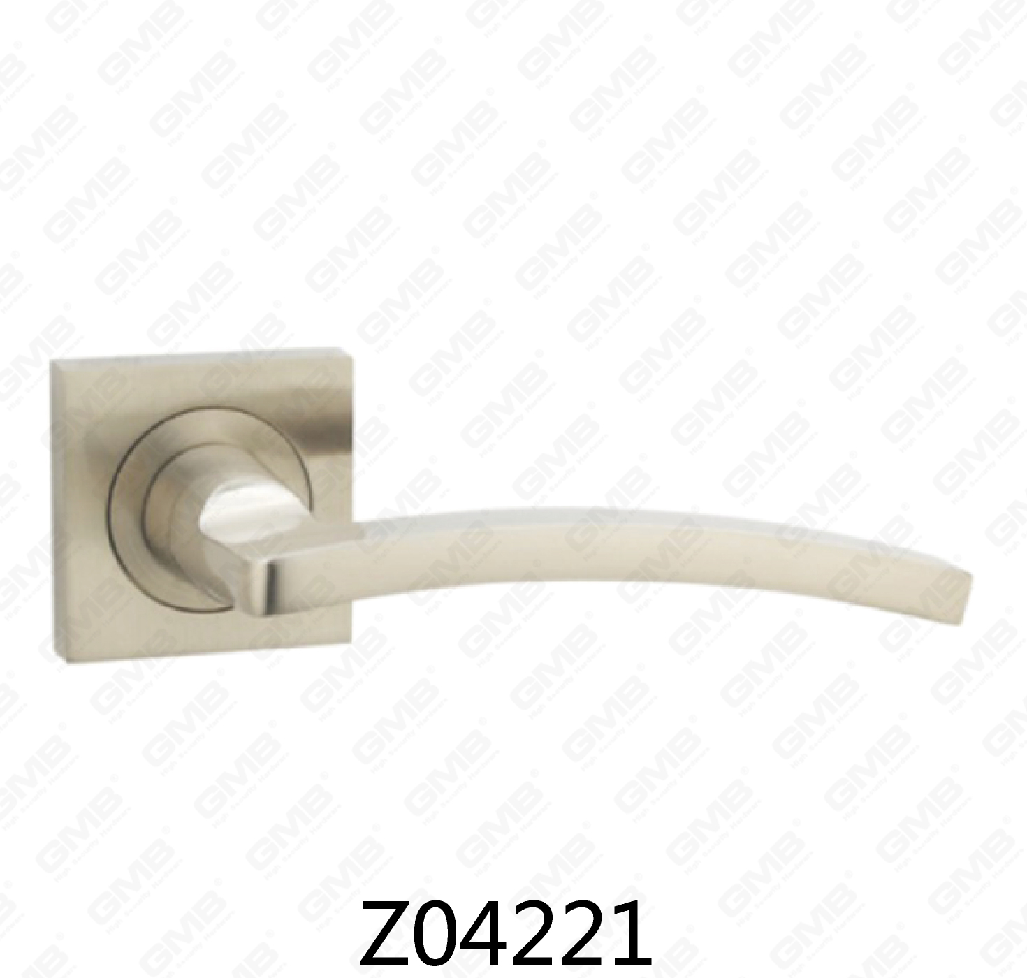 Manija de puerta de roseta de aluminio de aleación de zinc Zamak con roseta redonda (Z04221)