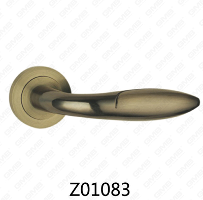 Rosetón de aluminio de aleación de zinc Zamak Manija de puerta con roseta redonda (Z01083)