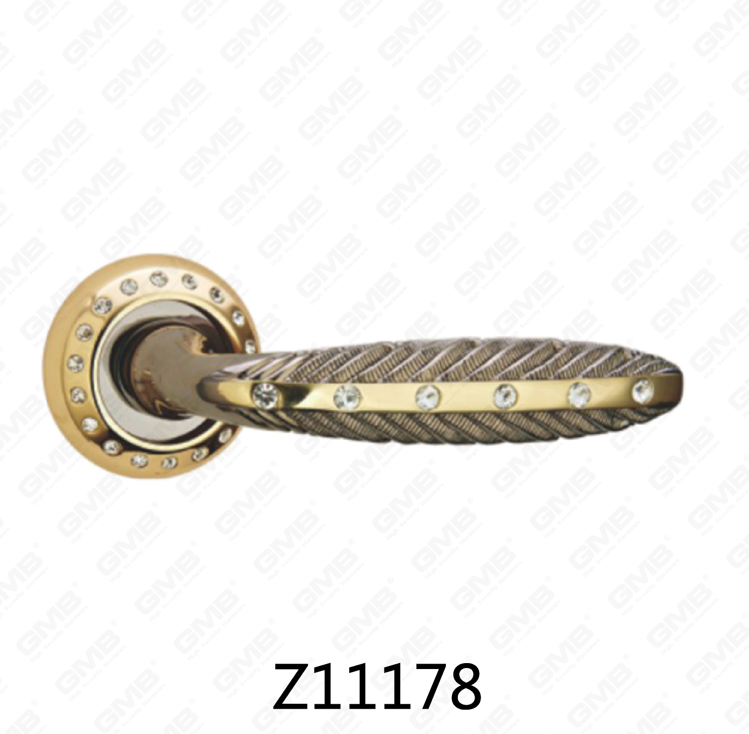 Manija de puerta de roseta de aluminio de aleación de zinc Zamak con roseta redonda (Z11178)