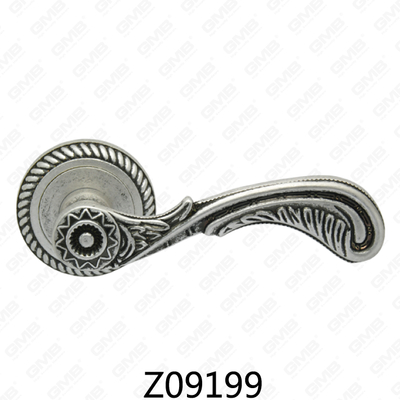 Manija de puerta de roseta de aluminio de aleación de zinc Zamak con roseta redonda (Z09199)
