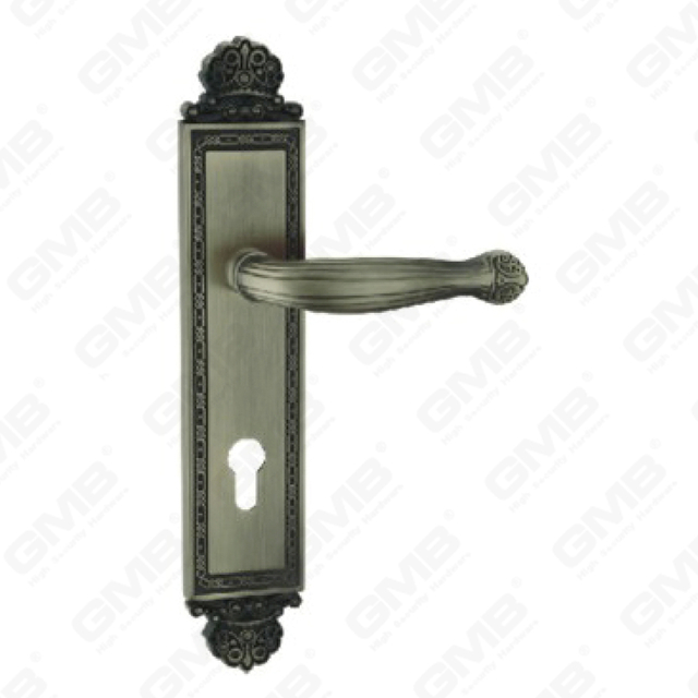 Tirador de la manija de la puerta Herrajes para puertas de madera Manija de la cerradura de la manija de la puerta en la placa para la cerradura de embutir de aleación de zinc o manija de la placa de la puerta de acero (ZL941-Z67-DAB)