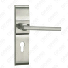 Manija de la puerta Tirador de la puerta de madera Manija de la cerradura Manija de la puerta en la placa para la cerradura de embutir por aleación de zinc o manija de la placa de la puerta de acero (CM573-C25-N)
