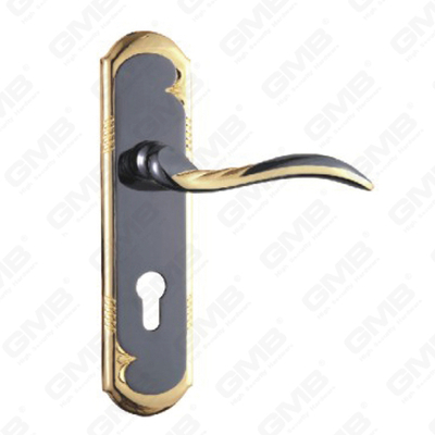 Tirador de la manija de la puerta Herrajes para puertas de madera Manija de la cerradura de la manija de la puerta en la placa para la cerradura de embutir de aleación de zinc o manija de la placa de la puerta de acero (ZM83238-HG)