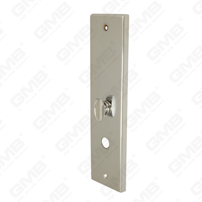 Manijas de latón Herrajes para puertas de madera Manija Manija de puerta de bloqueo en placa para cerradura de mortaja (B-PM91-SC)