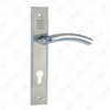 Tirador de la manija de la puerta Herrajes para puertas de madera Manija de la cerradura de la manija de la puerta en la placa para la cerradura de embutir de aleación de zinc o manija de la placa de la puerta de acero (L839-Z37-KC)