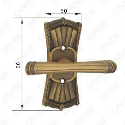Tirador de la manija de la puerta Herrajes para puertas de madera Manija de la cerradura de la manija de la puerta en la placa para la cerradura de embutir de aleación de zinc o manija de la placa de la puerta de acero (CF128-C96-DYB)