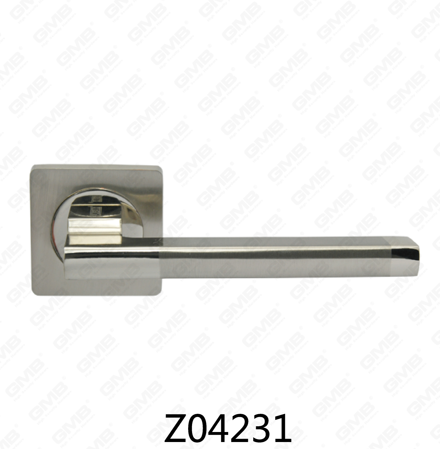 Manija de puerta de roseta de aluminio de aleación de zinc Zamak con roseta redonda (Z04231)