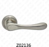 Manija de puerta de roseta de aluminio de aleación de zinc Zamak con roseta redonda (Z02136)