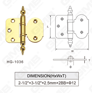 Bisagra de puerta de latón de hardware de puerta de alta calidad [HG-1036]