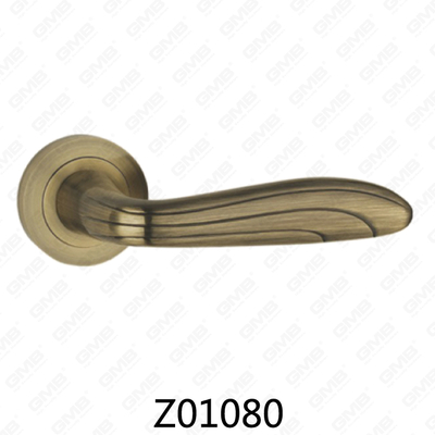 Rosetón de aluminio de aleación de zinc Zamak Manija de puerta con roseta redonda (Z01080)