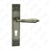 Tirador de la manija de la puerta Herrajes para puertas de madera Manija de la cerradura de la manija de la puerta en la placa para la cerradura de embutir de aleación de zinc o manija de la placa de la puerta de acero (E711-E01-DAB)