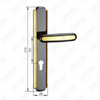 Tirador de la manija de la puerta Herrajes para puertas de madera Manija de la cerradura de la manija de la puerta en la placa para la cerradura de embutir de aleación de zinc o manija de la placa de la puerta de acero (ZL90107-HG)