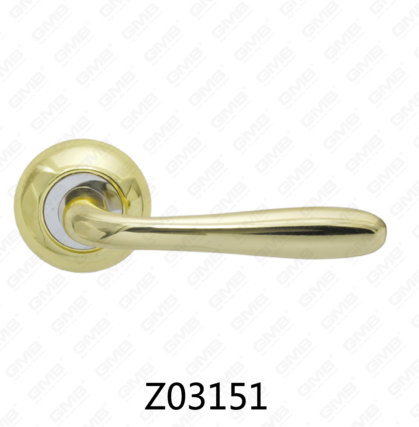 Manija de puerta de roseta de aluminio de aleación de zinc Zamak con roseta redonda (Z02151)