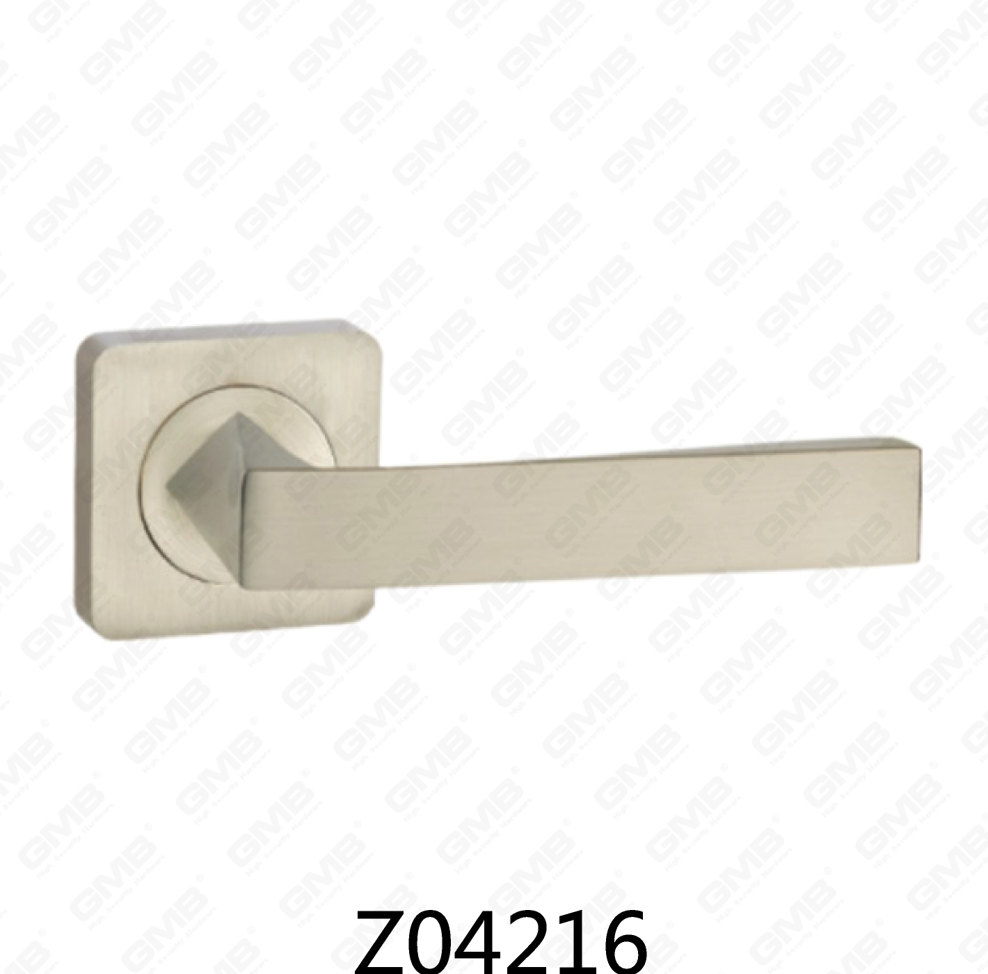 Manija de puerta de roseta de aluminio de aleación de zinc Zamak con roseta redonda (Z04216)