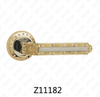Manija de puerta de roseta de aluminio de aleación de zinc Zamak con roseta redonda (Z11182)
