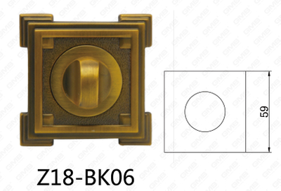 Zamak aleación de zinc manija de la puerta de aluminio escudo cuadrado (Z18-BK06)