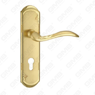 Tirador de la manija de la puerta Herrajes para puertas de madera Manija de la cerradura de la manija de la puerta en la placa para la cerradura de embutir de aleación de zinc o manija de la placa de la puerta de acero (ZM83238-GSB GPB)