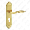 Tirador de la manija de la puerta Herrajes para puertas de madera Manija de la cerradura de la manija de la puerta en la placa para la cerradura de embutir de aleación de zinc o manija de la placa de la puerta de acero (ZM41377-GSB GPB)