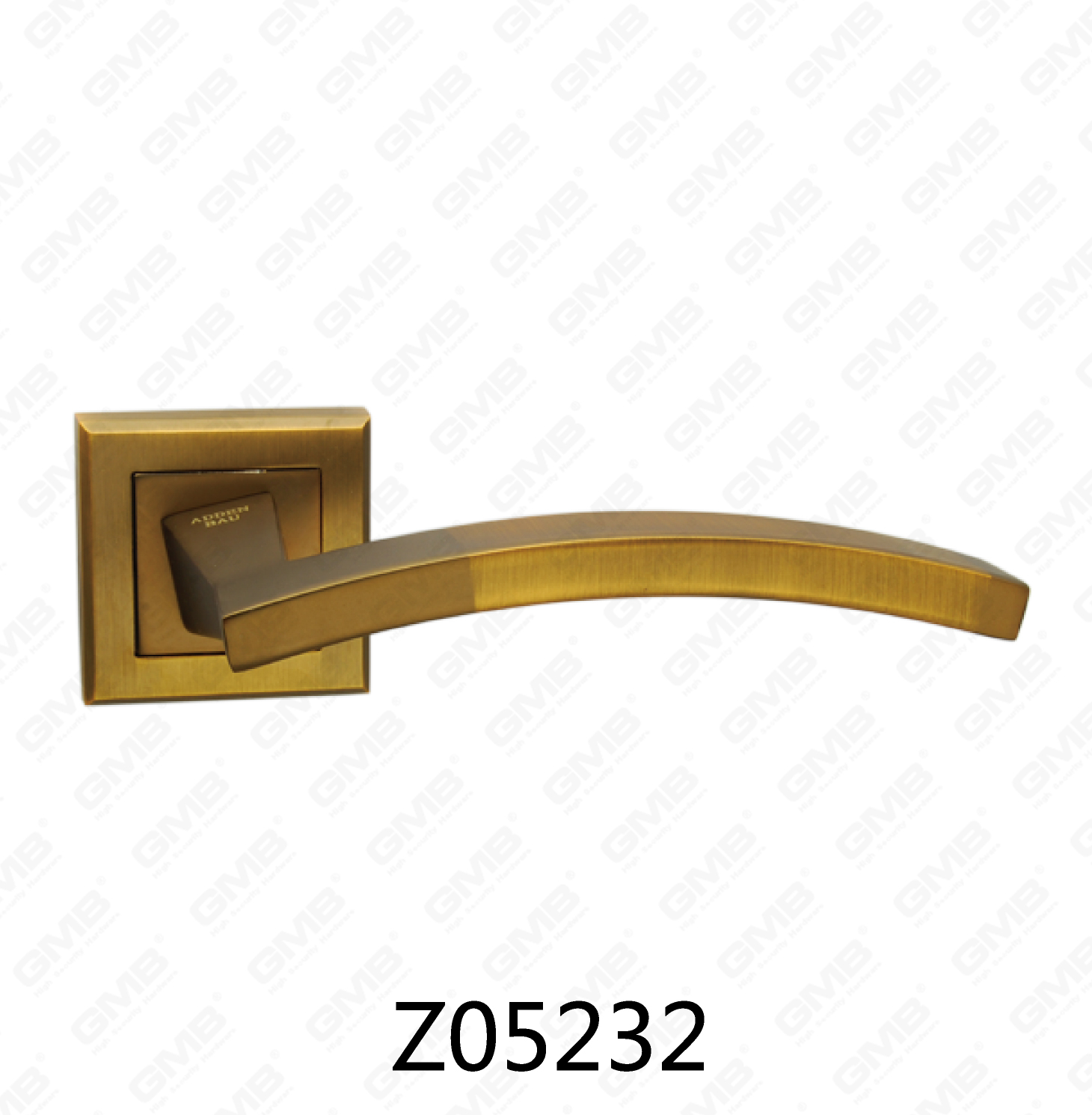 Manija de puerta de roseta de aluminio de aleación de zinc Zamak con roseta redonda (Z05232)
