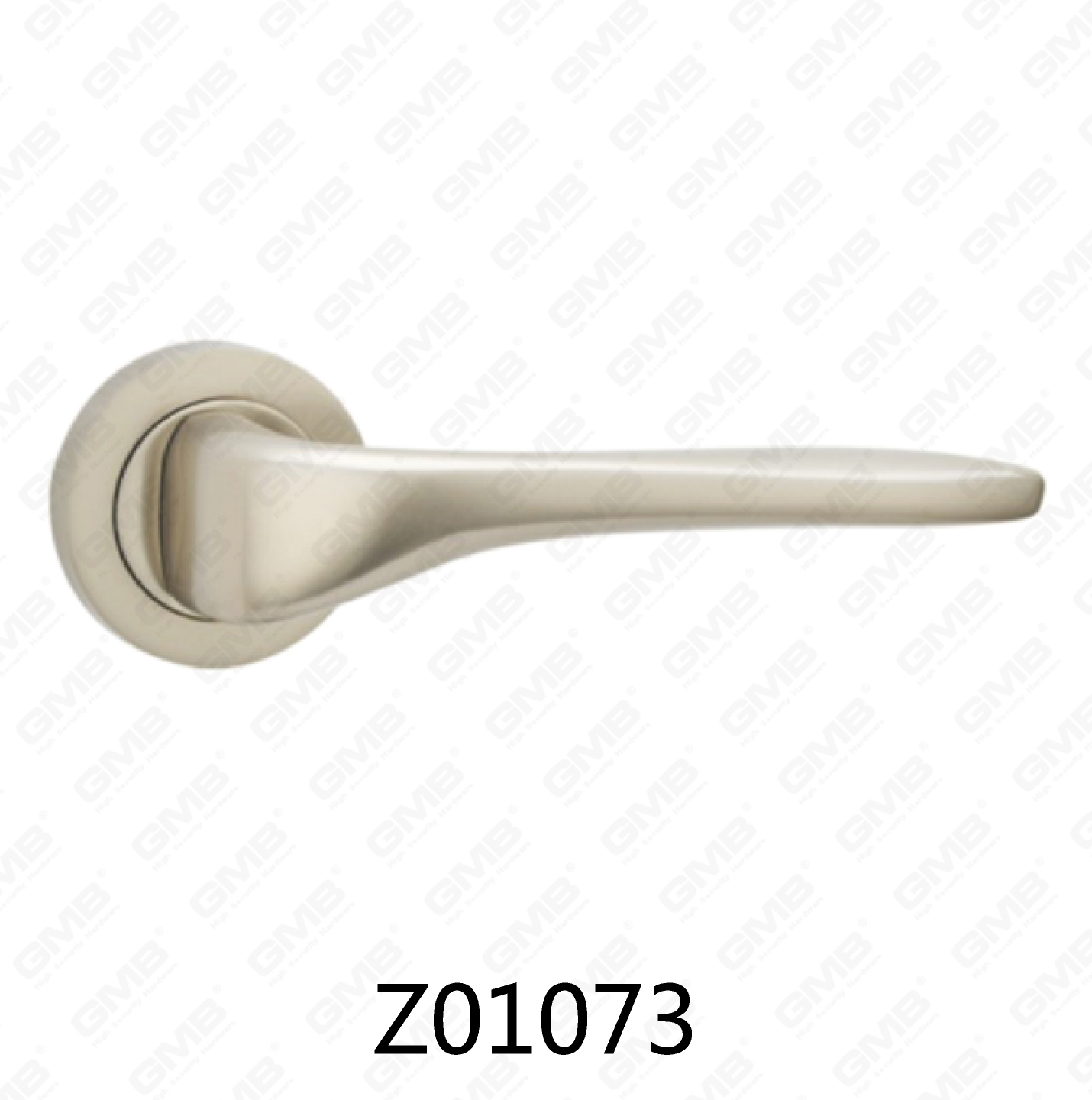 Manija de puerta de roseta de aluminio de aleación de zinc Zamak con roseta redonda (Z01073)