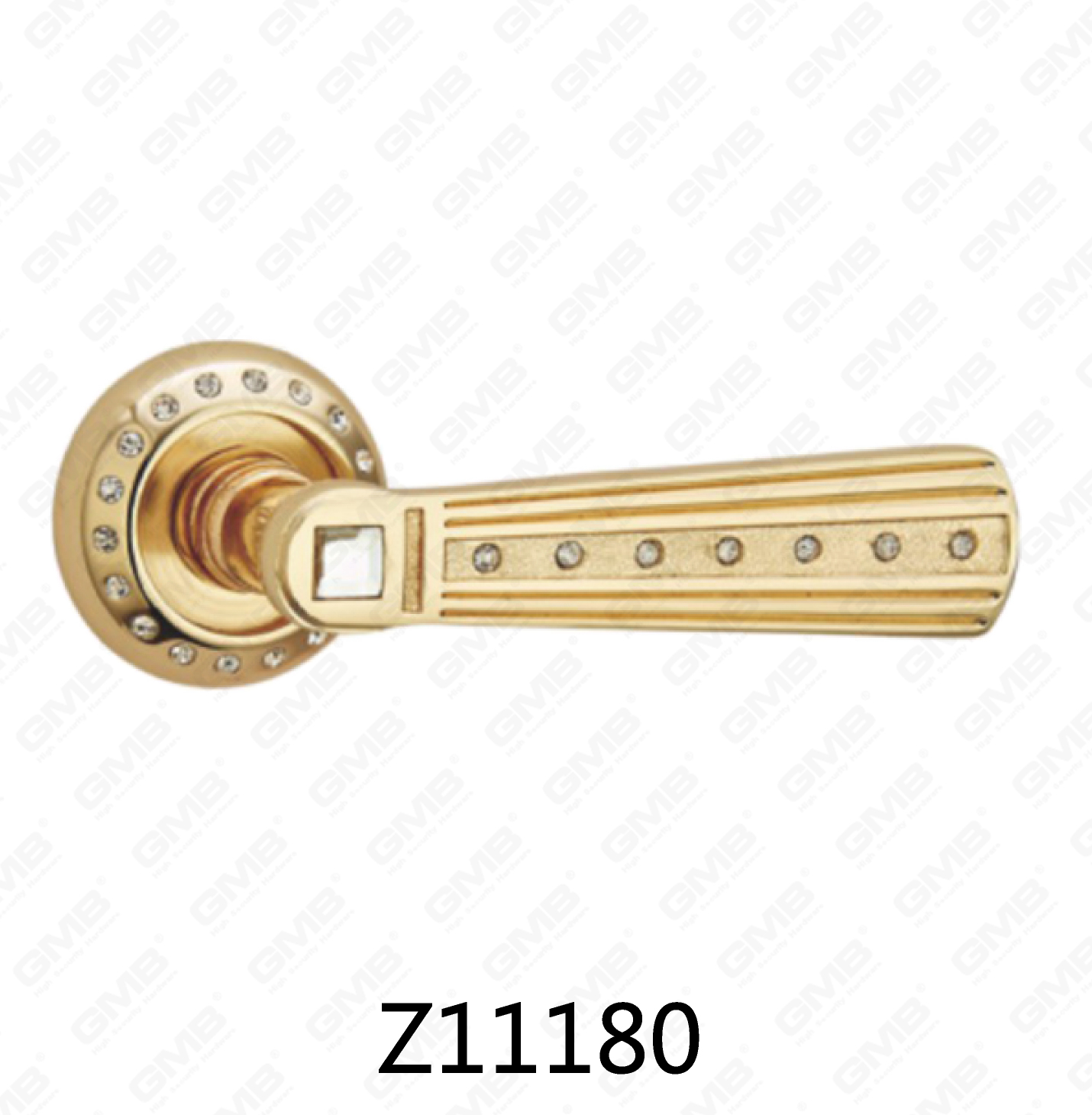 Tirador de puerta de roseta de aluminio de aleación de zinc Zamak con roseta redonda (Z11180)