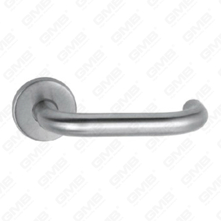 Manija de puerta de acero inoxidable de alta calidad #304 Manija de palanca de rosa redonda (SH99-SY02-SS)